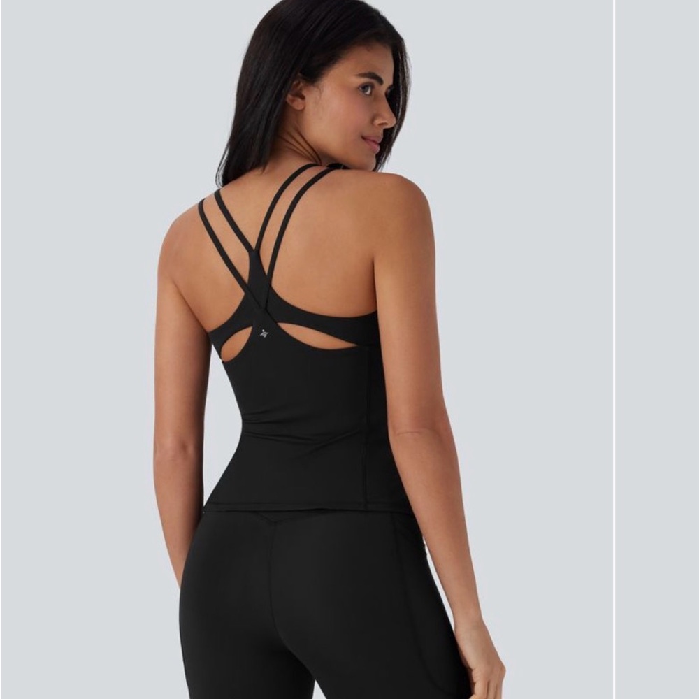 HALARA Black Strappy Back Tank Top